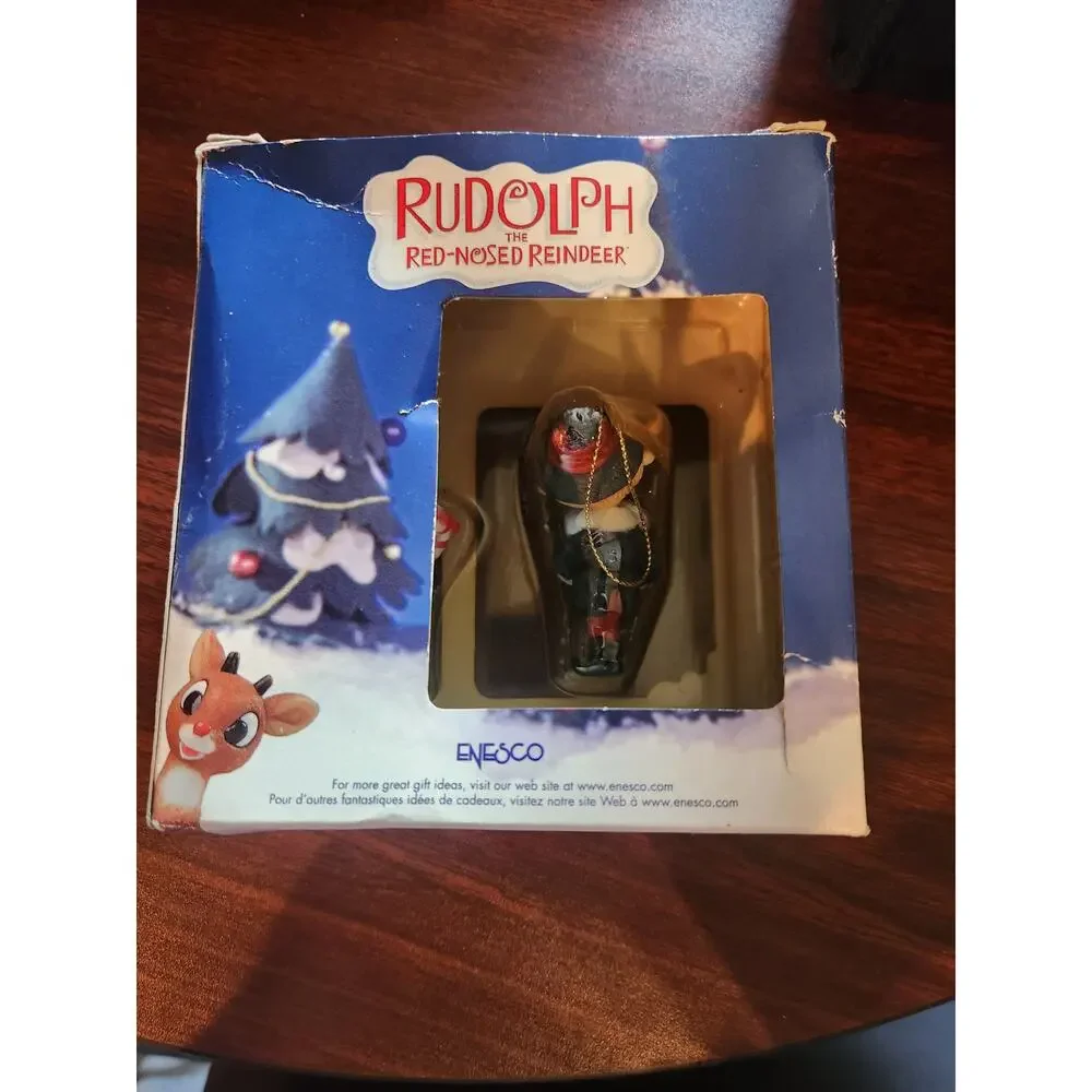 Enesco Rudolph the Red-Nosed Reindeer Hermey Elf Hanging Ornament Set Boxed